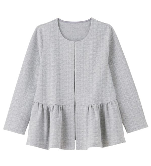 GeeRA（ジーラ）の「【２点セット】ニットツイードペプラムジャケットセットアップスーツ（パンツスーツ）」｜詳細画像