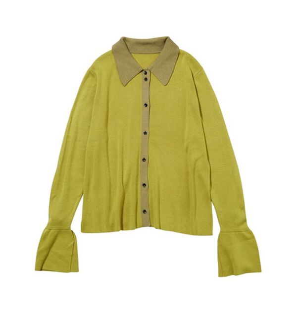 GeeRA（ジーラ）の「ポロ衿配色ニットカーディガン（ニットカーディガン）」｜詳細画像