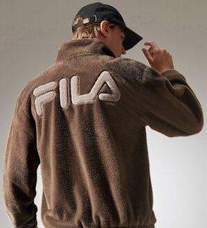 「＜フィラ＞大人の艶！ミンクフリースジャケット（メンズブルゾン）」｜ブラウン