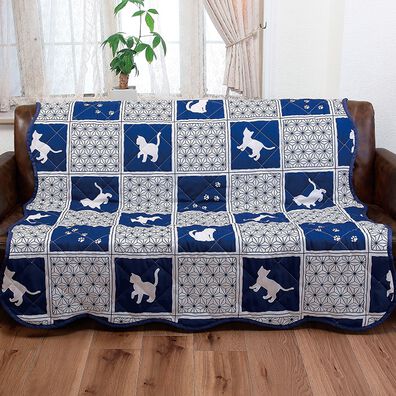 「にゃんこマルチキルトカバー（ソファーカバー）」