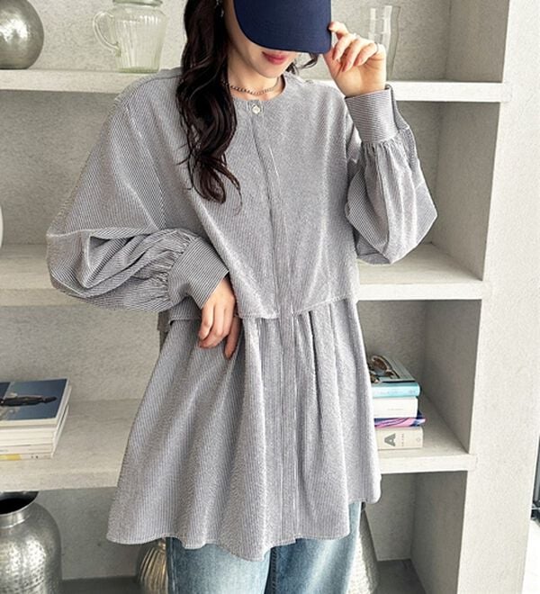 GeeRA（ジーラ）の「羽織にもなる！ペプラムシャツチュニック（チュニック）」｜詳細画像