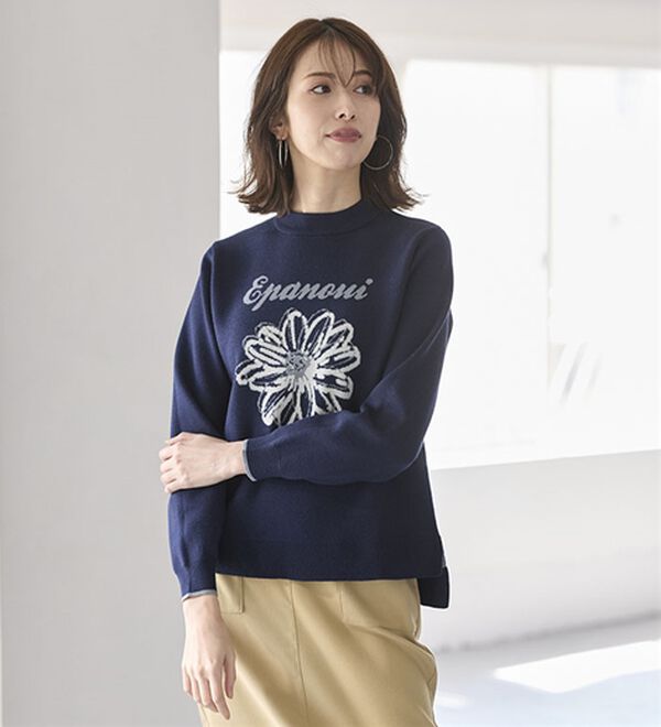 BELLUNA（ベルーナ）の「ロゴジャカードニットプルオーバー（ニット・セーター）」｜詳細画像