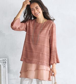 BELLUNA（ベルーナ）の「大人のシアー素材チュニックアンサンブル（チュニック）」｜詳細画像