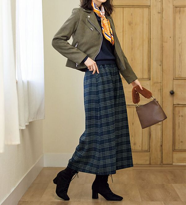 ルフラン（ルフラン）の「【２本組】【ＰＯＬＯ　ＢＣＳ】チェック柄スカーチョ（ワイドパンツ・ガウチョ）」｜詳細画像