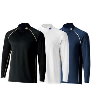 「【３色組】＜チャンピオン＞モックネックロングスリーブＴシャツ（メンズＴシャツ）」｜3色組