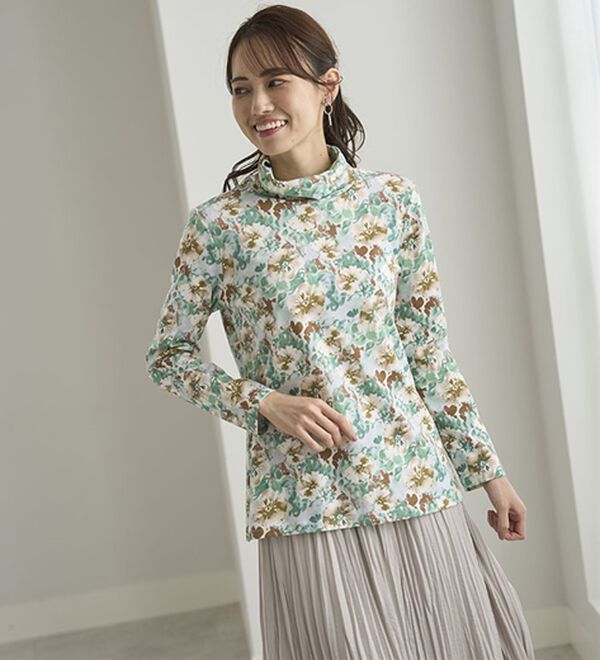 BELLUNA（ベルーナ）の「テンセル（ＴＭ）繊維・コットンプリントプルオーバー（カットソー）」｜詳細画像