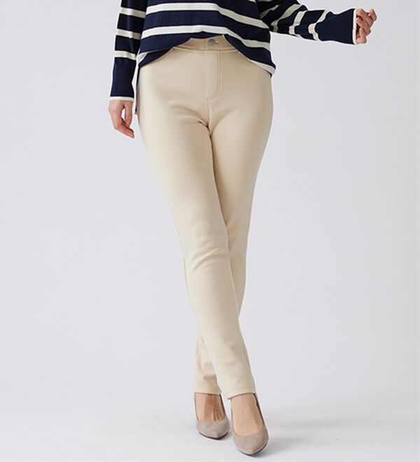 BELLUNA（ベルーナ）の「裏ベロアストレッチ素材レギンスパンツ【Prima fit pants】（スパッツ・レギンス）」｜アイボリー