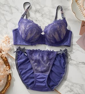 YU'NOW（ユナウ）の「ｔｏ　ｍｅｅブラ＆ショーツ（ブラジャー＆ショーツセット）」｜パープル