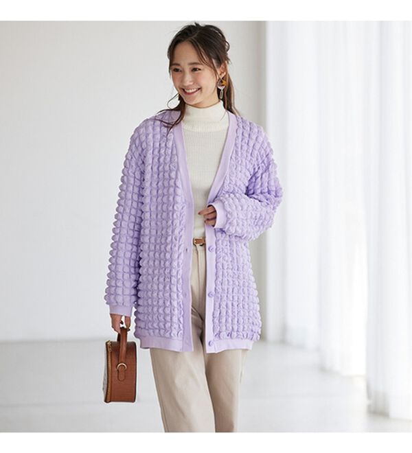 BELLUNA（ベルーナ）の「ポコポコが可愛いゆったりポップコーンカーディガン（その他カーディガン）」｜詳細画像