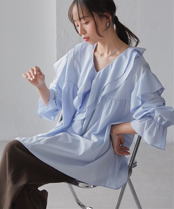 RANAN（ラナン）の「ビッグカラーフリルブラウス（ブラウス）」｜詳細画像