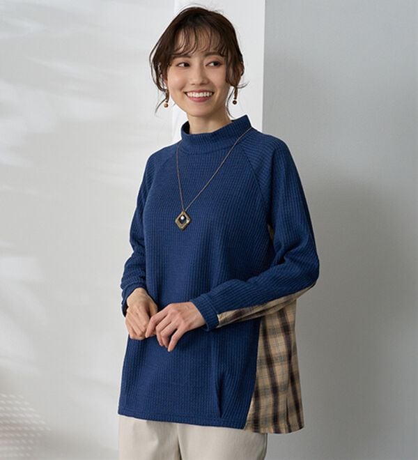 BELLUNA（ベルーナ）の「異素材重ね着風チュニック（チュニック）」｜詳細画像