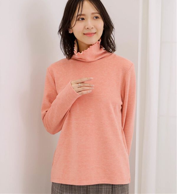 BELLUNA（ベルーナ）の「なめらかタッチ起毛素材配色インナープルオーバー（カットソー）」｜詳細画像