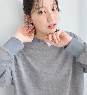 Viola e Viola（ヴィオラ エ ヴィオラ）の「配色デザイン綿混スウェット（カットソー）」｜杢グレー