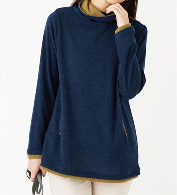 BELLUNA（ベルーナ）の「衿デザイン配色チュニック（チュニック）」｜詳細画像