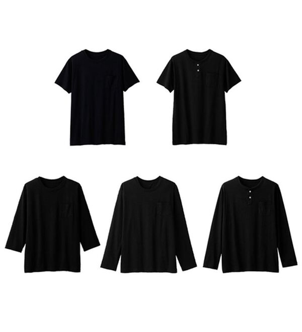 「【男女兼用】綿混ポケット付きＴシャツ（メンズシャツ）」｜ブラック