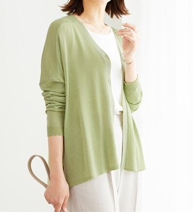 BELLUNA（ベルーナ）の「ボタン使いラメ入りカーディガン（ニットカーディガン）」