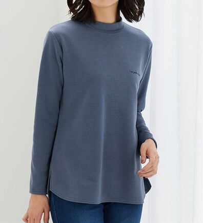 BELLUNA（ベルーナ）の「ロゴ刺しゅう裏起毛ニットソーチュニック（カットソー）」