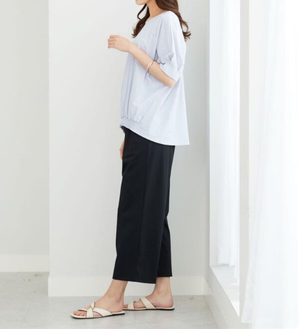 BELLUNA（ベルーナ）の「ヒンヤリ爽快！裾ギャザープルオーバー（カットソー）」｜詳細画像