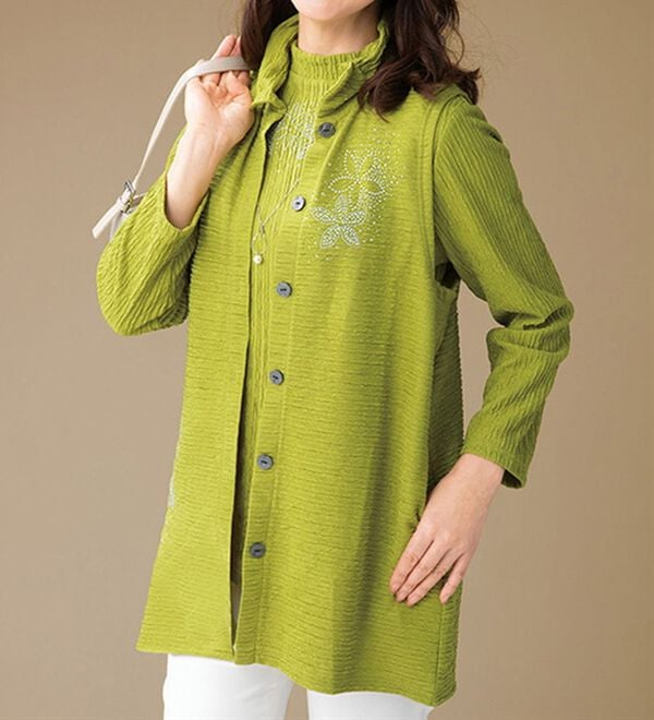 ルフラン（ルフラン）の「ストーン付ジャカードアンサンブル＜テエリア＞（アンサンブル）」｜詳細画像