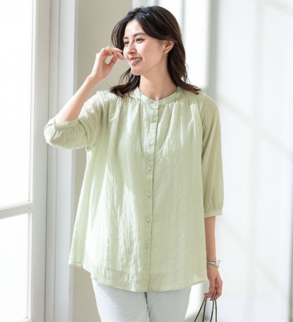 ルフラン（ルフラン）の「【３色組】風通る。３つドビーのコットンブラウス（ブラウス）」｜詳細画像