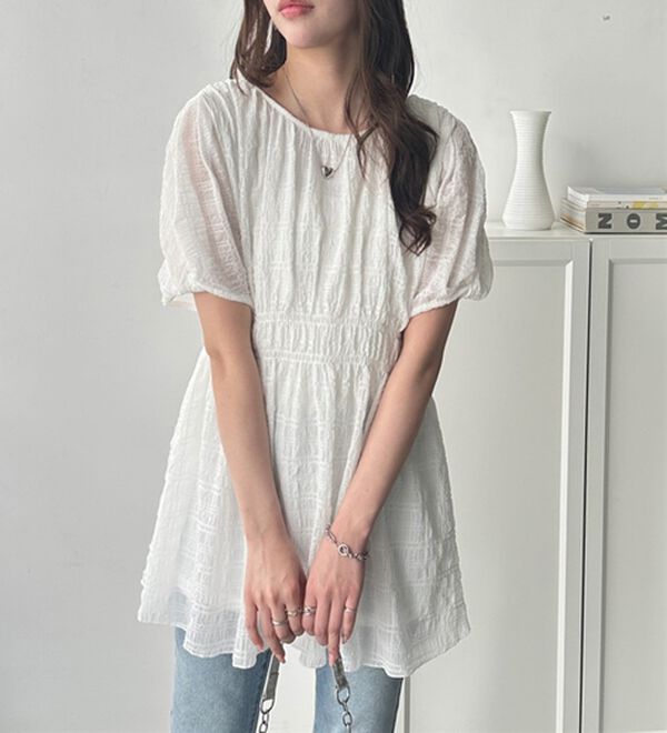 GeeRA（ジーラ）の「前後２ＷＡＹシャーリングチュニック（ブラウス）」｜詳細画像