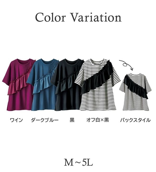 BELLUNA（ベルーナ）の「UVカット！フリル異素材切替プルオーバー（Tシャツ）」｜詳細画像