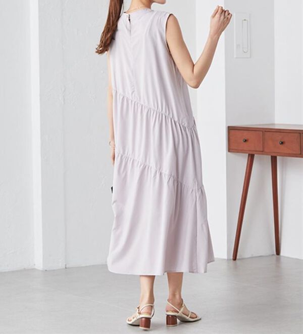 RANAN（ラナン）の「ひんやり裏地付！ななめティアードワンピ（その他ワンピース）」｜詳細画像