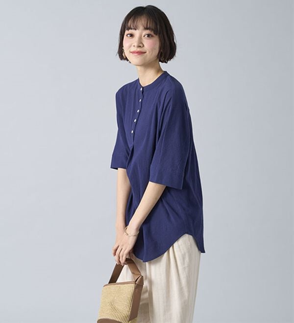 BELLUNA（ベルーナ）の「綿１００％ワッシャー素材ゆったりドルマンブラウス（ブラウス）」｜詳細画像