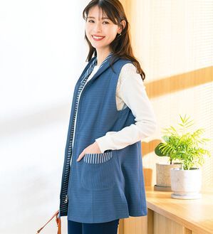 ルフラン（ルフラン）の「デニム調軽やかロングベスト（ベスト）」｜詳細画像