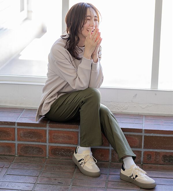 BELLUNA（ベルーナ）の「【選べる裏起毛】静電気防止！ブーツカットヘリンボーンパンツ（フルレングスパンツ）」｜詳細画像