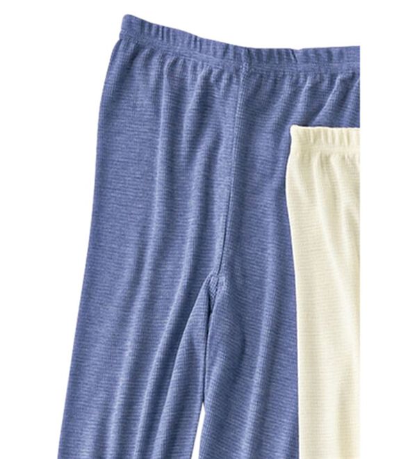 LAVIENNE（ラヴィエンヌ）の「うすくてのび～る発熱レギンス（５分丈）（肌着・インナーウェア）」｜グレイッシュブルー