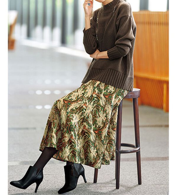 BELLUNA（ベルーナ）の「華やぎプリントフレアースカート（ロングスカート）」｜詳細画像