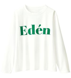 RANAN（ラナン）の「フロッキープリントロゴＴシャツ（Tシャツ）」｜オフホワイトグリーン(EDEN)