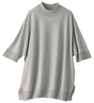 BELLUNA（ベルーナ）の「ガシガシ洗える！涼しげ夏用ドルマンニット（ニット・セーター）」｜アイスグレー