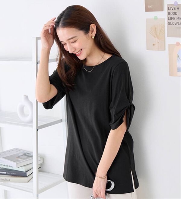 Viola e Viola（ヴィオラ エ ヴィオラ）の「綿１００％袖タックチュニック（チュニック）」｜詳細画像