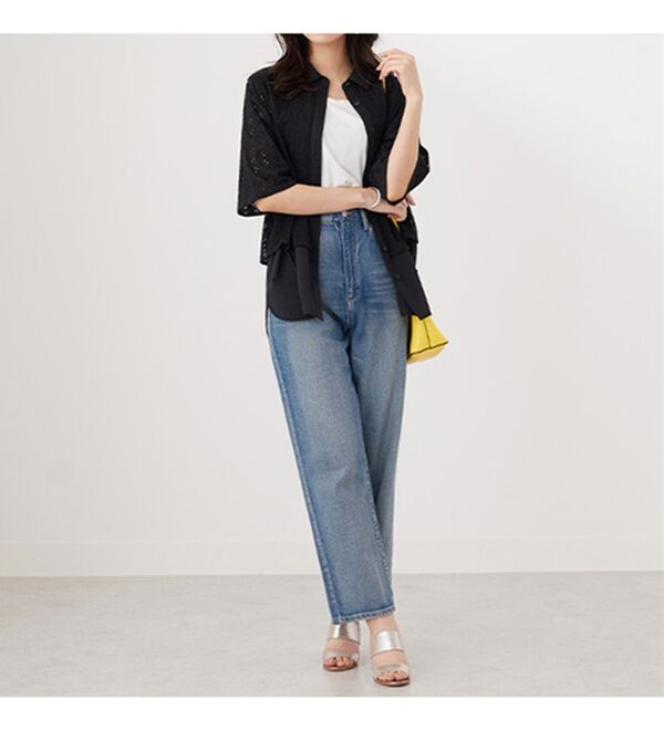 BELLUNA（ベルーナ）の「レース切替デザインシャツジャケット（シャツ）」｜詳細画像