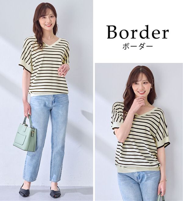 alotta（アロッタ）の「ゆるっと涼やかＶネックプルオーバー（ニット・セーター）」｜詳細画像