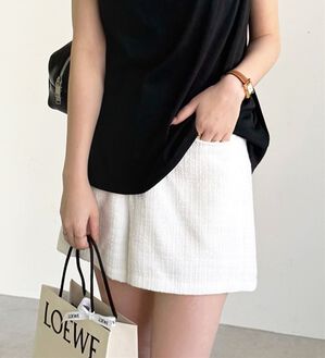 GeeRA（ジーラ）の「サマーツイードショートパンツ（その他パンツ）」｜ホワイト系