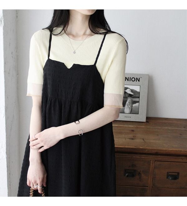 GeeRA（ジーラ）の「『ドラマ着用商品』 袖口シアーリブニット（ニット・セーター）」｜詳細画像