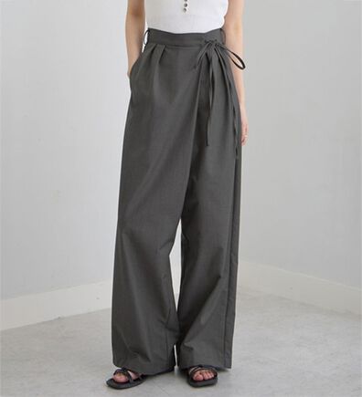 CHAN ME（チャンミ）の「ラップタックオーバーワイドスラックス（ワイドパンツ・ガウチョ）」