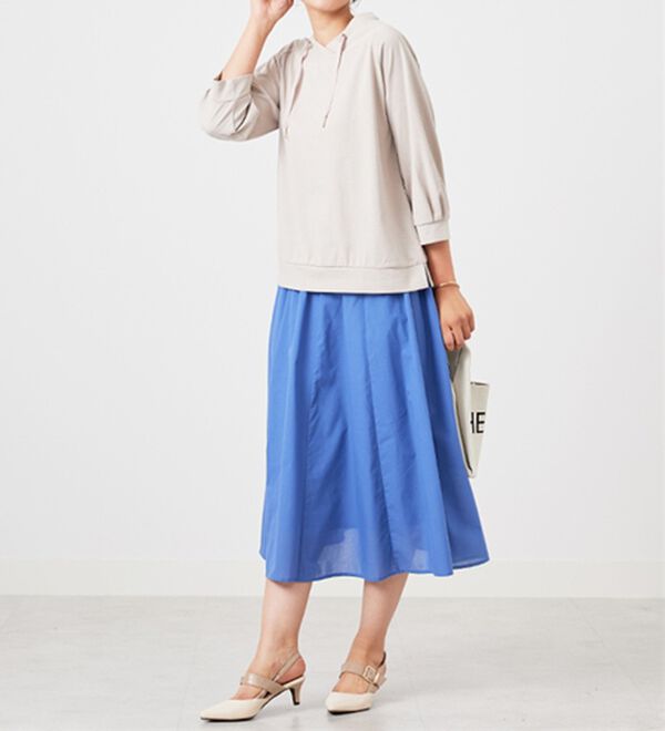 BELLUNA（ベルーナ）の「ヒンヤリ綿混ワイドネックプルオーバー（カットソー）」｜詳細画像