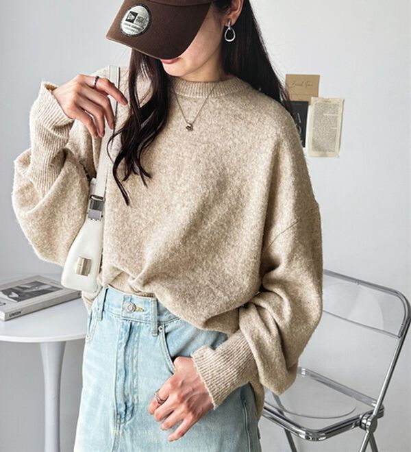 GeeRA（ジーラ）の「ゆるっと柔らか！袖ボリュームメランジニット（ニット・セーター）」｜詳細画像