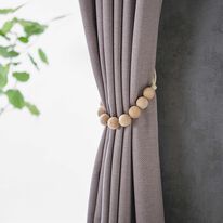iellio（イエリオ）の「ウッドタッセル　２個セット＜お得・ビーズ・カーテン・アクセサリー・雑貨・シンプル・韓国・北欧・ナチュラル・木＞（カーテン関連品）」