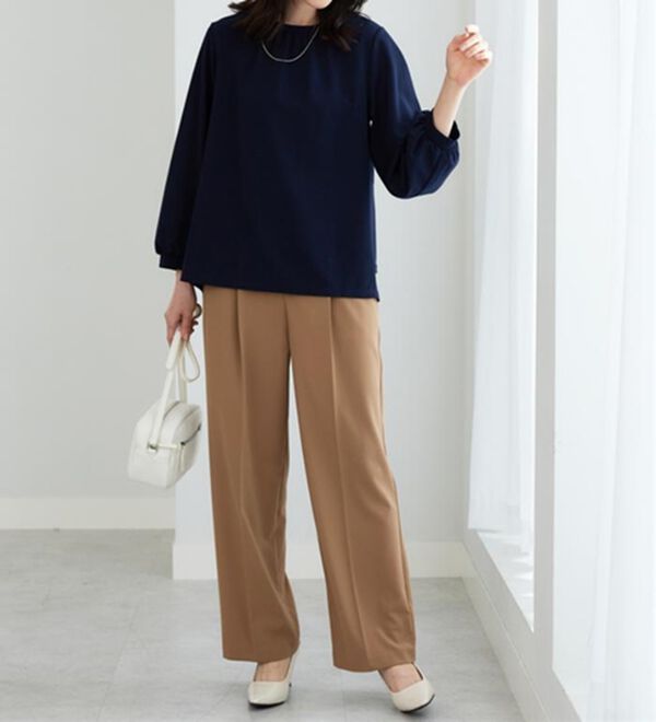 BELLUNA（ベルーナ）の「【再入荷】ボリューム袖美人顔バックフレアーＴブラウス（ブラウス）」｜詳細画像