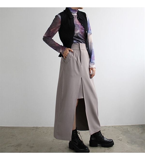 GeeRA（ジーラ）の「ポケット付スリットタイトスカート（ロングスカート）」｜詳細画像