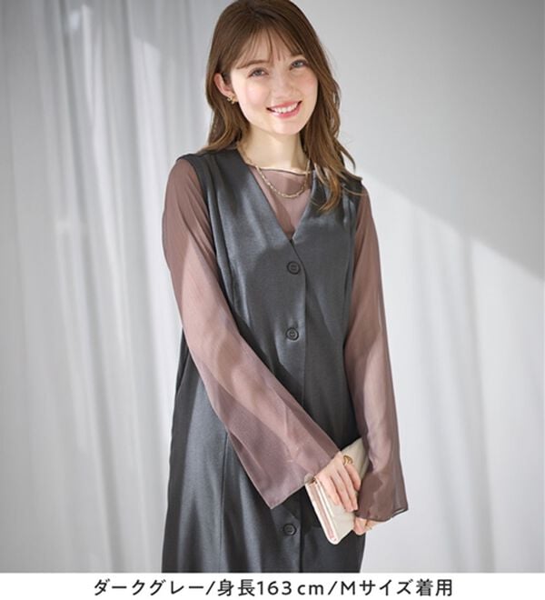 alotta（アロッタ）の「大人上品フレアジレワンピース（ジャンパースカート）」｜詳細画像