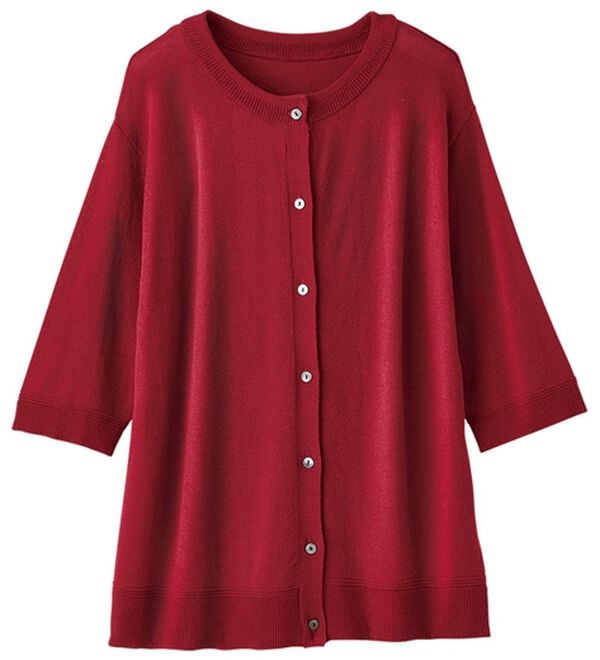 BELLUNA（ベルーナ）の「ヒンヤリ冷感！洗える５分袖カーディガン（ニットカーディガン）」｜詳細画像