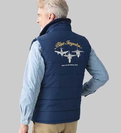 「航空自衛隊・ブルーインパルス　創設６０周年記念シリーズ（記念ワッペン付）　ベスト（メンズベスト）」