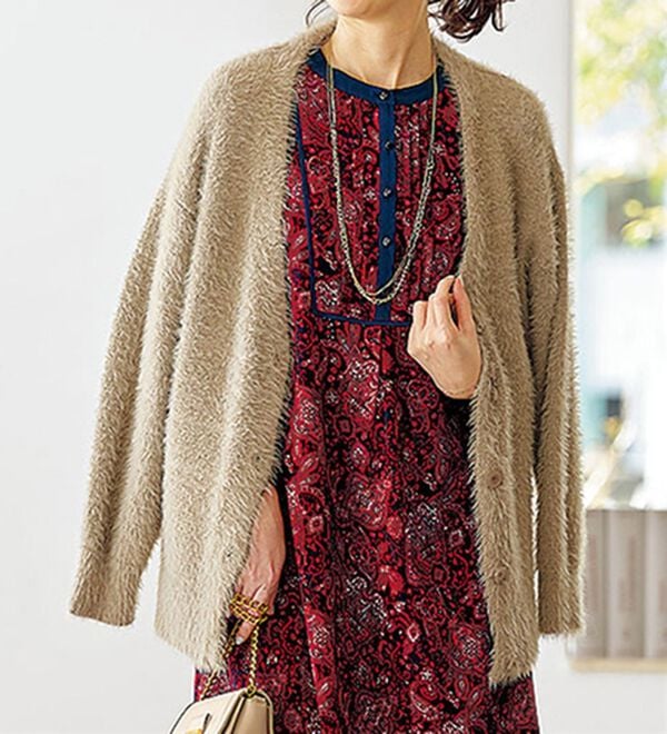 BELLUNA（ベルーナ）の「ふんわりシャギー素材ニットカーディガン（ニットカーディガン）」｜詳細画像