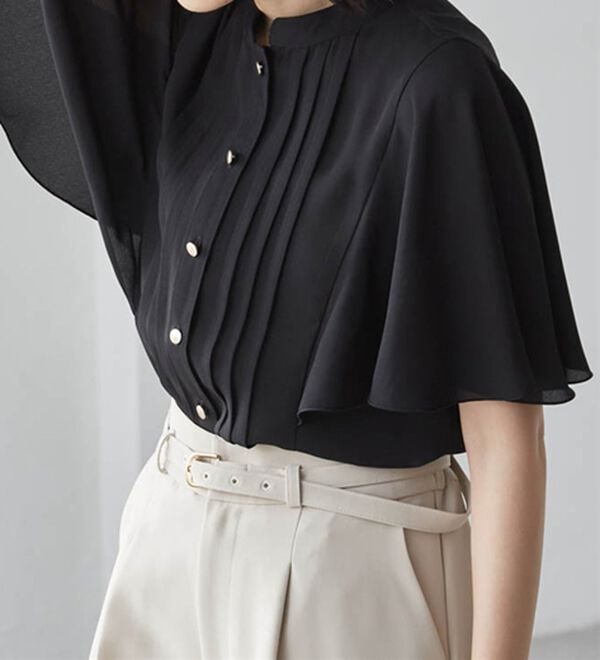 RANAN（ラナン）の「【新色追加】ひんやり！ピンタックフレアー袖ブラウス（ブラウス）」｜詳細画像